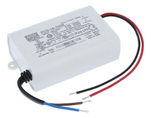 Driver De Alimentación Led Ip42 Cc Ac/dc 16-24v 700ma