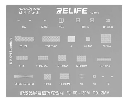 Stencil Relife Para Ic De Pantallas Iph 6 Al Iph 14 Pm