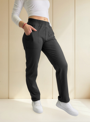 Jogging Recto Mujer Tiro Alto Abrigado Darlon Soft