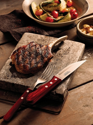 Faqueiro Churrasco Jumbo Tramontina 24 Pç Polywood Vermelho