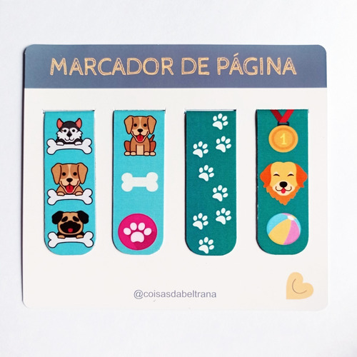 Kit 4 Marcadores De Páginas Magnéticos Artesanais Exclusivos