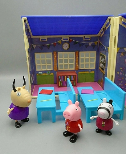 Peppa Pig Playset Escuela Colegio De Lujo Sonidos Y Maleta