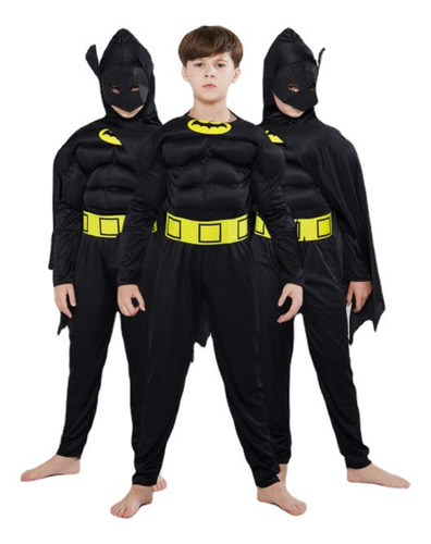 Traje Cosplay Batman Traje Musculoso Con Máscara Para Niños