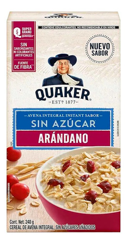 Avena Quaker Instantanea Sin Azucar Arándano 240g (2cajas)