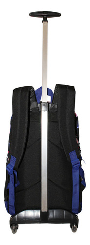 Mochila Estojo Divertidamente Rodinhas Infantil Escola Cor Preto Desenho Do Tecido Liso