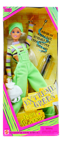 Barbie Extreme Green Teen Skipper 1997 Edition