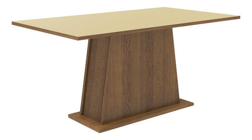Juego De Comedor Con Mesa Y 4 Sillas Madesa Ashley Mcs Color Marron/Crema/Plata