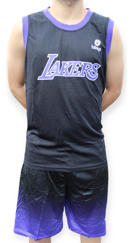 Conjunto-uniforme Nba-basquetbol Lakers Negro-morado