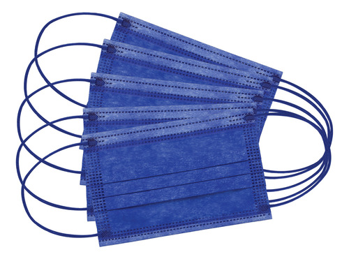 100 Cubrebocas Best Trading Termosellados Colores Infantil Azul Liso