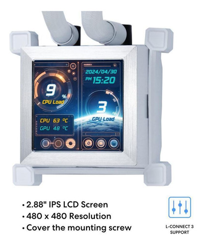 Water Cooler Lian Li Hydroshift 360s Tela Lcd 360mm Branco