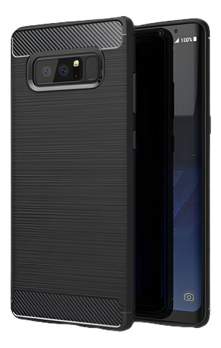 Tapa Para Samsung Galaxy Note 8 Delgado De Fibra De Carbono 