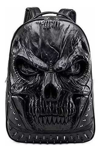 Mochila Impermeable Tridimensional De Moda De Calavera. [u]