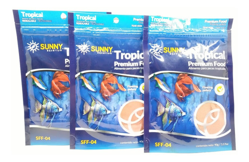 Alimento Sunny Tropical Premium Food Peces 90gr 3 Bolsas