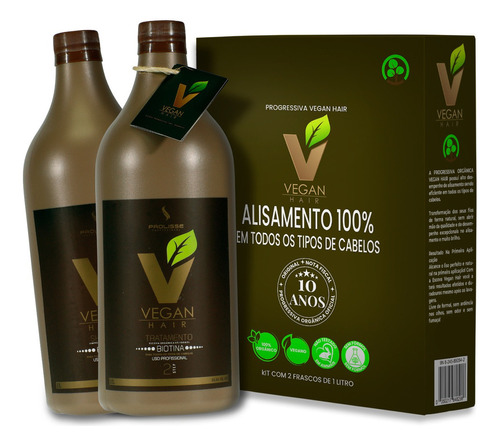 Escova De Biotina Orgânica Sem Formol Vegan Hair 2x1l