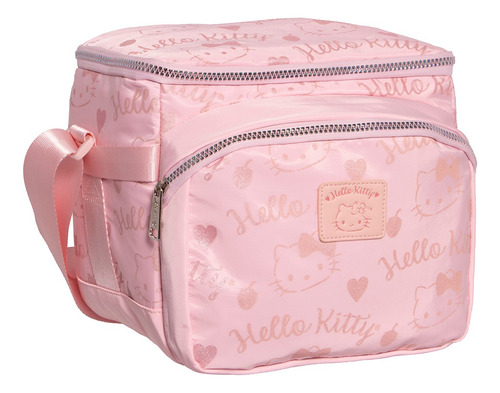 Kit Mochila Hello Kitty Lonchera Lapicera Original Juvenil Rosa Rosa
