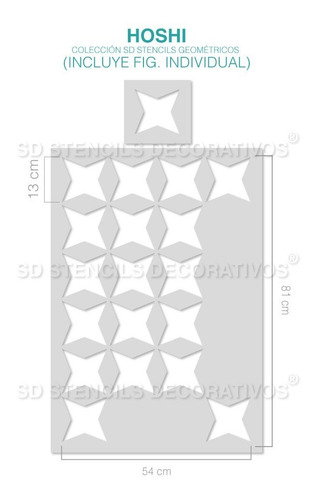 Imagen 5 de 5 de Stencil Hoshi Plantilla Decorativa Reusable Para Pintar