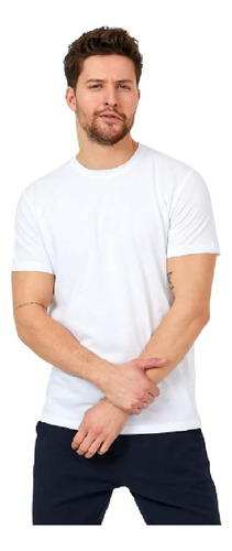 Polera De Manga Corta Con Cuello Redondo Para Hombre 100% 