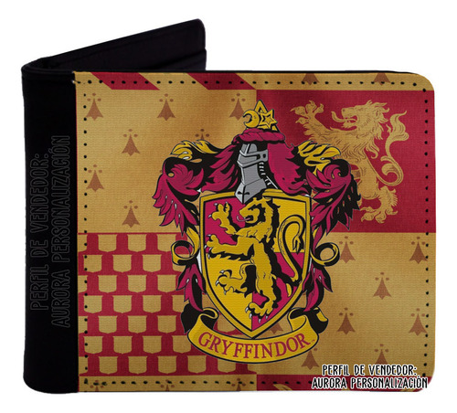 Billetera Cartera Cuero Sintético Harry Potter Gryffindor