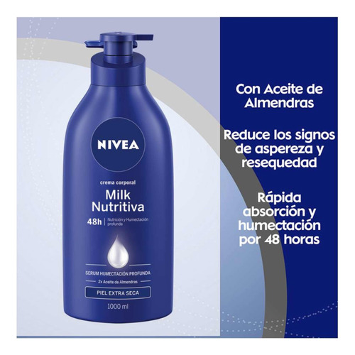 Crema Corporal Nivea Nutritiva Piel Extra Seca 1 Lt