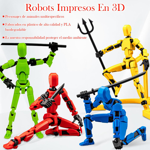 Juego De 4 Lucky Dummy T13 Figure, Robot Multiarticulado
