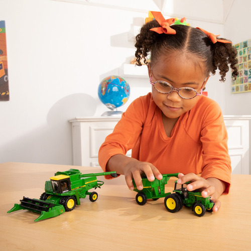 Conjunto Miniaturas ERTL John Deere 1/64 Trator E Colheitadeira Cor Verde