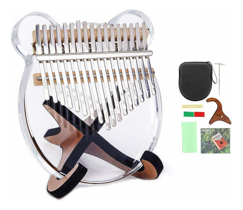 Ylliesy Kalimba 17 Teclas Pulgar Piano Transparente Mater