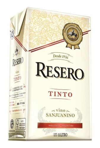 Vino Resero Blanco X 12 Und X 1l - Almacen Mingo