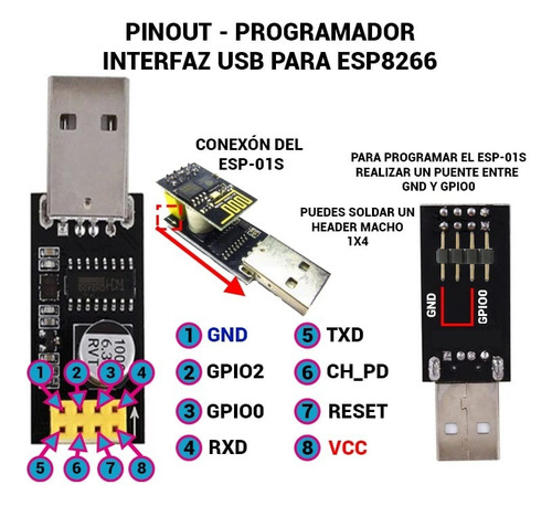 X10 Modulo Adaptador Usb Esp-01s Programador Esp8266 Wifi