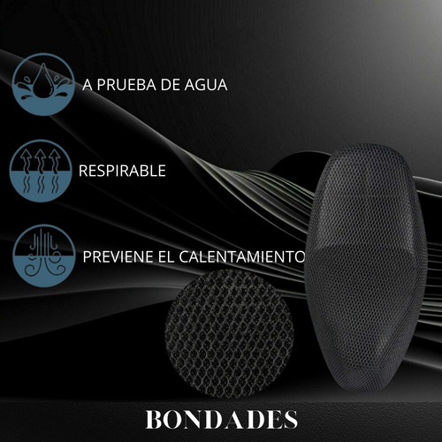 Funda Cubre Asiento Malla Mesh Negra Moto Italika Ft200 Gts Negro