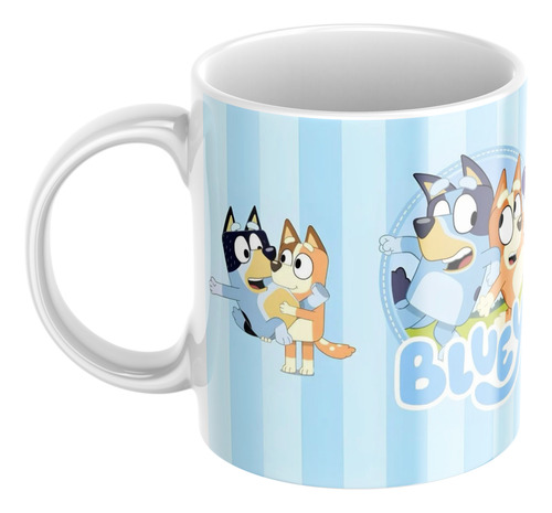 Taza Plástica Bluey Personalizada Azul Bluey