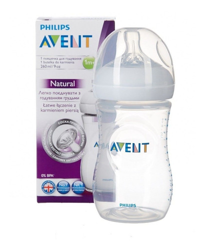 Mamadera Avent Philips 260ml Flujo Lento Sin Bpa Blanca Nnet