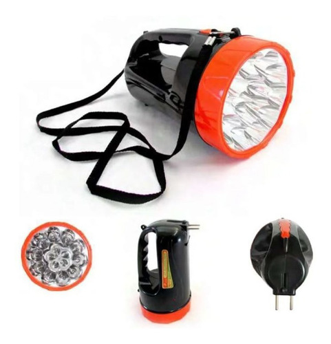 Linterna Foco De Mano 15 Leds Brillantes Recargable Kirkor