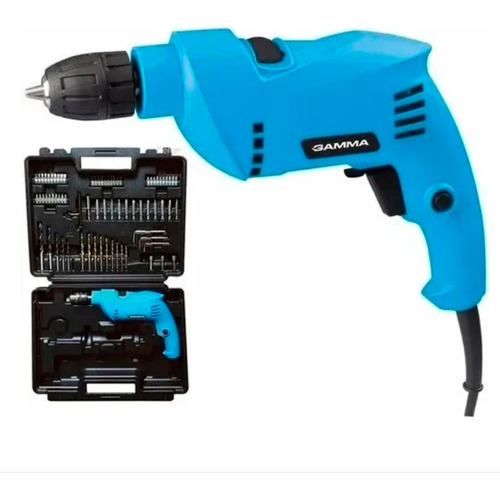 Taladro Percutor 650 W En Kit 10mm Gamma G1905kar Color Celeste Frecuencia 50 Hz