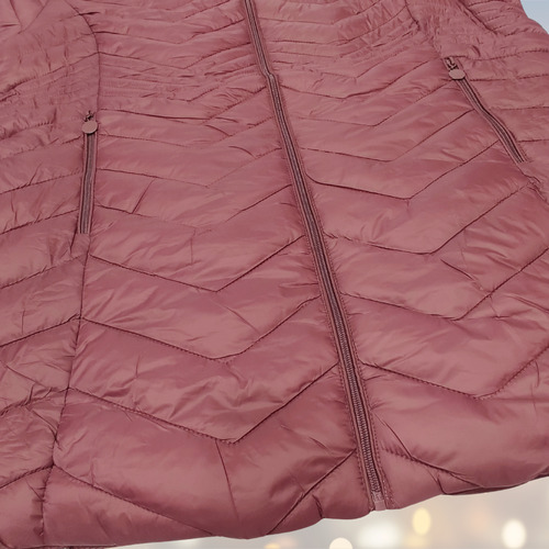 Campera Talla Grande Inflable Larga Piel Capucha Desmontable