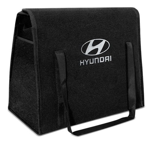 Bolsa Organizadora Porta Malas Logo Hyundai Carpete Preto