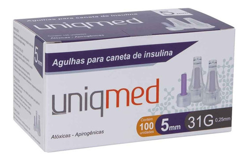 Agulha Para Caneta Insulina Extra Conforto 5mm 31g - Uniqmed