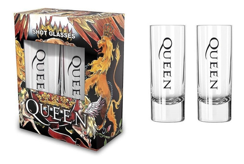 Queen Logo Shot Glasses 2-pack Merch Official Imp