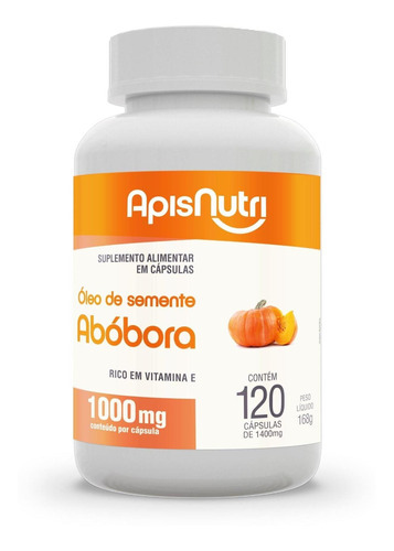 Óleo De Semente Abóbora 120 Caps - Apisnutri Sabor Vitamina