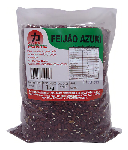 Feijão Japonês Azuki - Casa Forte 1kg