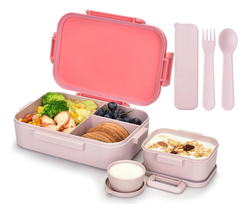 Caja Bento De 40.6 Fl Oz, Contenedor De Almuerzo De Paja De