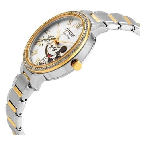 Citizen Disney Mickey Mouse Crystal Fe7044-52w .... Dcmstore Correa Plateado Bisel Plateado Fondo Blanco