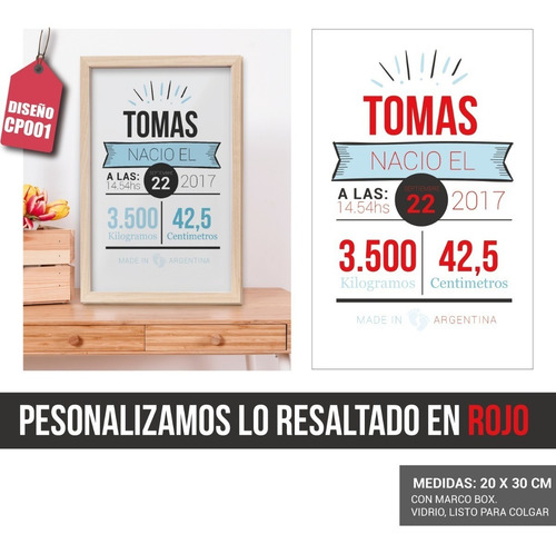 Cuadros Personalizados Aniversario Cuadritos Nacimiento Baby