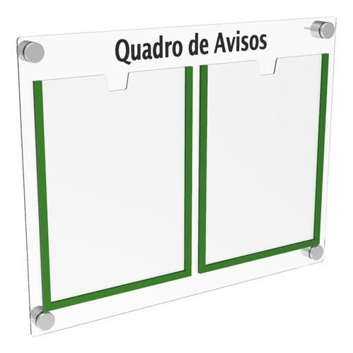 Quadro De Avisos Em Acrílico 2 Folhas Colorido