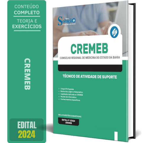 Apostila Cremeb 2024 - Técnico De Atividade De Suporte