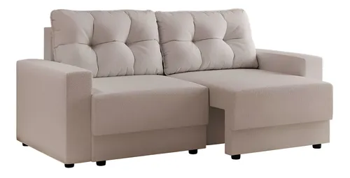 Sofá 3 Lugares Retrátil Lubeck Linho Cru