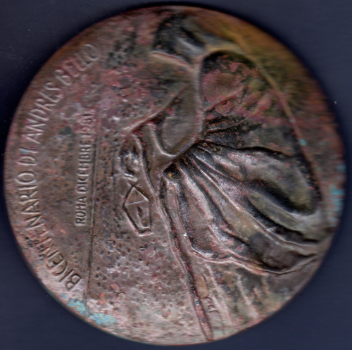 Medalla Bicentenario Nacimiento De Andrés Bello Roma 1981