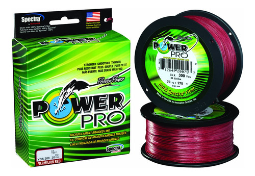 Power Pro Spectra Con Prueba De 100 Libras, 300 Yardas, Roj.