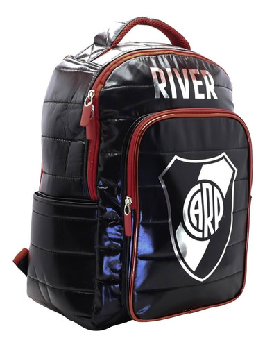 Mochila Escolar River Plate Carp Futbol Diseño Color Negro Diseño de la tela Lisa
