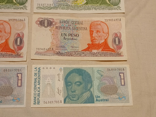 Billetes Antiguos Vintage De Argentina Peso Austral Son 8