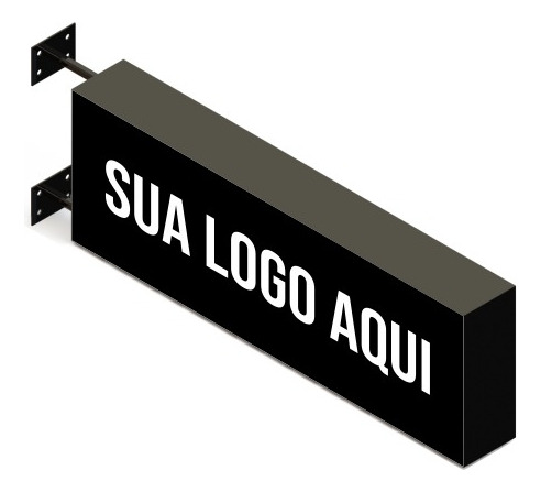 Luminoso Retangular 90x30cm 2 Faces C/ Led Personalizado